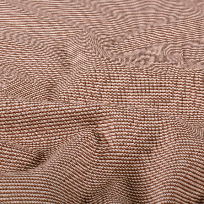 De Stoffenkamer Boordstof mini stripes - rusty brown