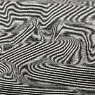 De Stoffenkamer Boordstof mini stripes - black