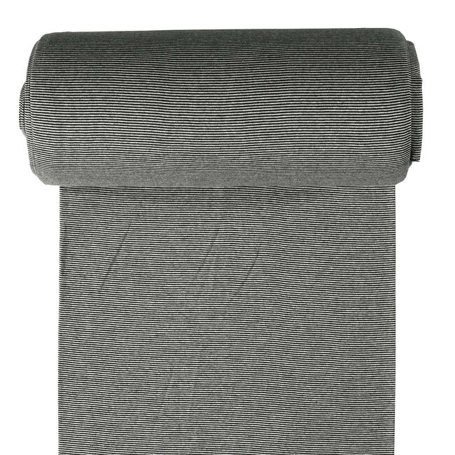 De Stoffenkamer Boordstof mini stripes - black