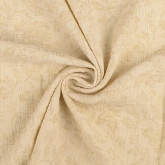 De Stoffenkamer Cotton Linen gauze structure leafs sand