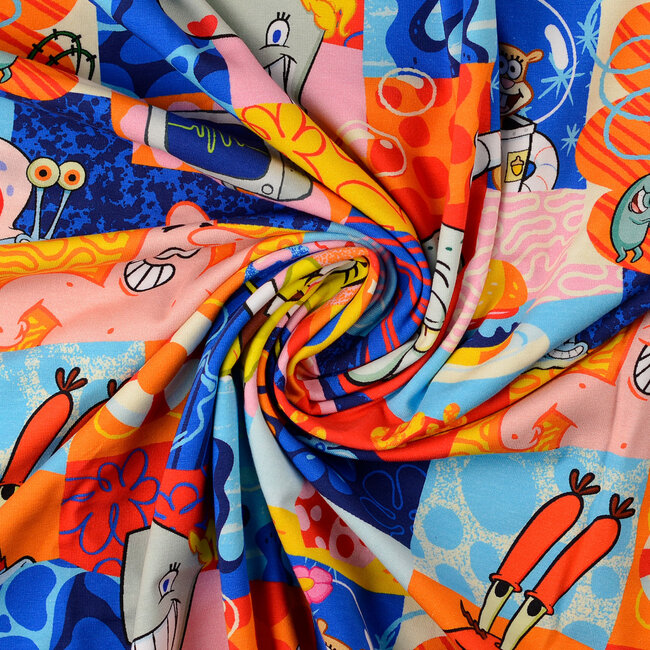 Tricot licence oeko-tex - spongebob multi