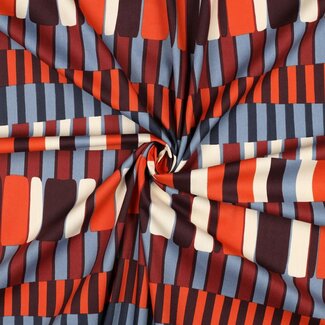 COUPON 0.60m - Viscose cotton mix blouse - little blocks multi