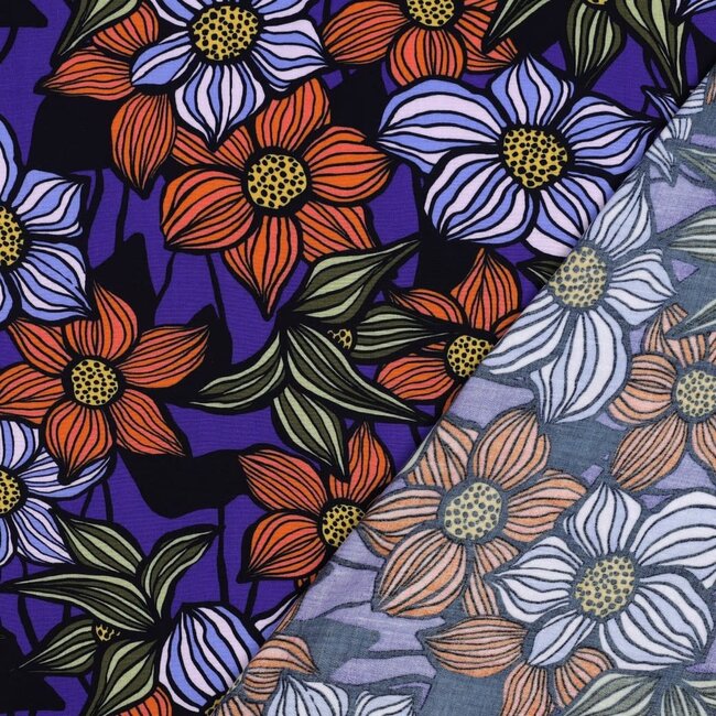 Viscose ecovero blouse - purple flowers