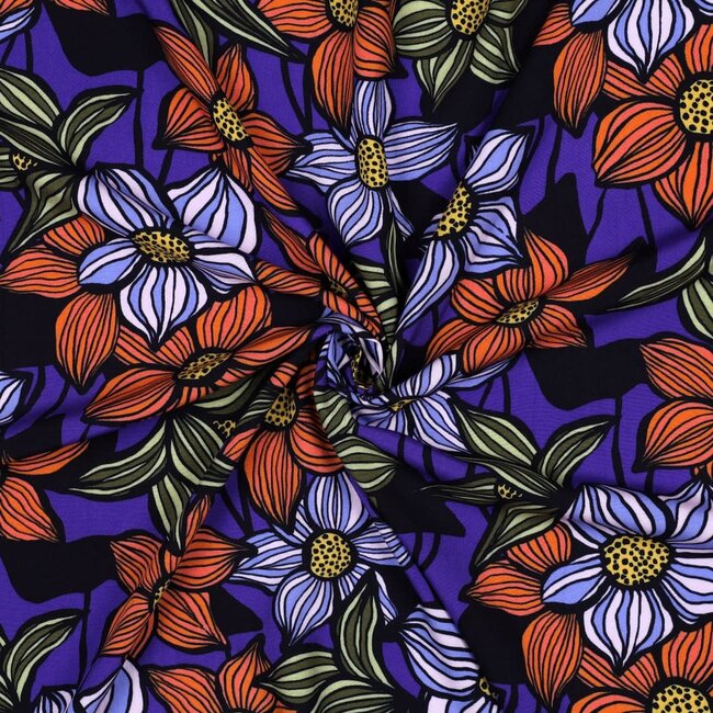 Viscose ecovero blouse - purple flowers