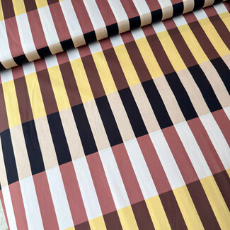 Cotton Poplin - blocks multi brown