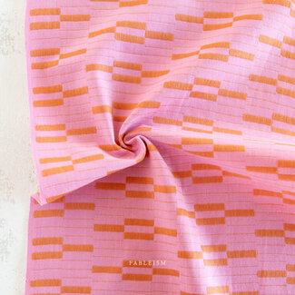 Fableism Woven Jacquard cotton - Lucky Loom southwest pink