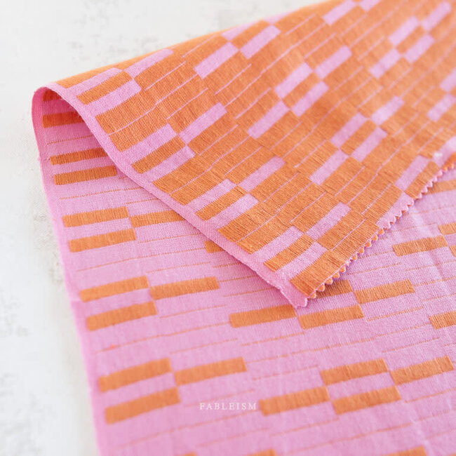 Fableism Woven Jacquard cotton - Lucky Loom southwest pink