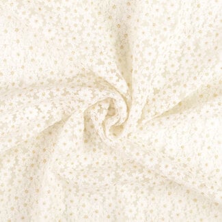 Soft Lace flowers gold off white