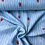 De Stoffenkamer Double gauze tetra - mini stripes blue lobster
