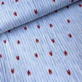 De Stoffenkamer Double gauze tetra - mini stripes blue lobster