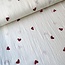 De Stoffenkamer Double gauze tetra - broderie big hearts white