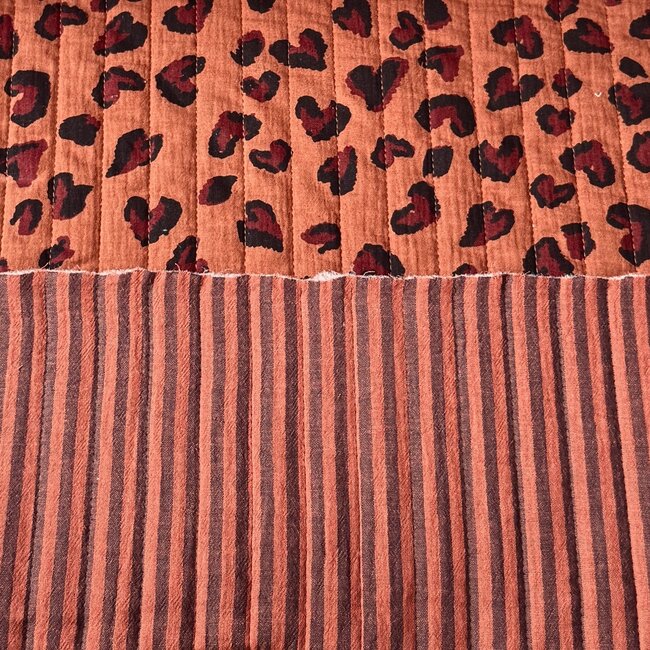 De Stoffenkamer Stepped Cotton Double Gauze tetra - leopard warm cocoa