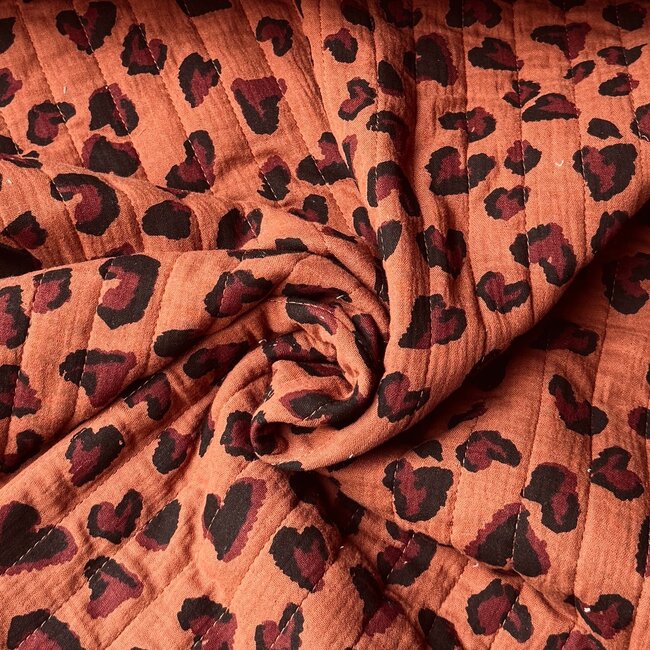 De Stoffenkamer Stepped Cotton Double Gauze tetra - leopard warm cocoa
