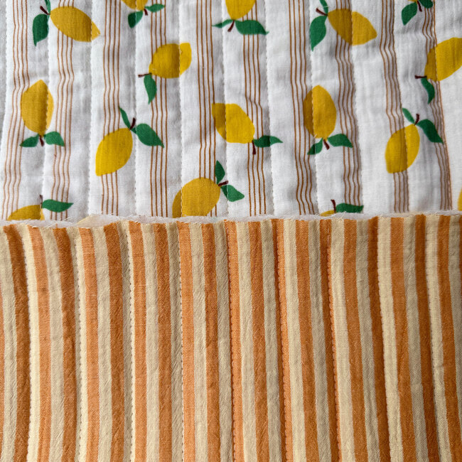 De Stoffenkamer Stepped Cotton Double Gauze tetra - striped lemons