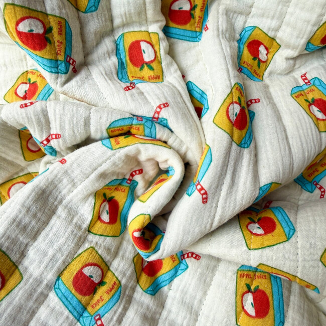 De Stoffenkamer Stepped Cotton Double Gauze tetra - aqua creamy juicebox