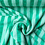 De Stoffenkamer Bamboo badstof stripes - munt / emerald