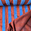 De Stoffenkamer Bamboo badstof stripes - azur / toffee