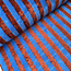 De Stoffenkamer Bamboo badstof stripes - azur / toffee