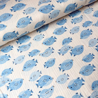 De Stoffenkamer Double Gauze cotton Tetra - creamy fish
