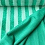 De Stoffenkamer Bamboo badstof stripes - munt / emerald