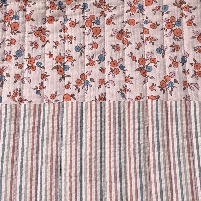 De Stoffenkamer Stepped Cotton Double Gauze tetra - flowerfield soft pink