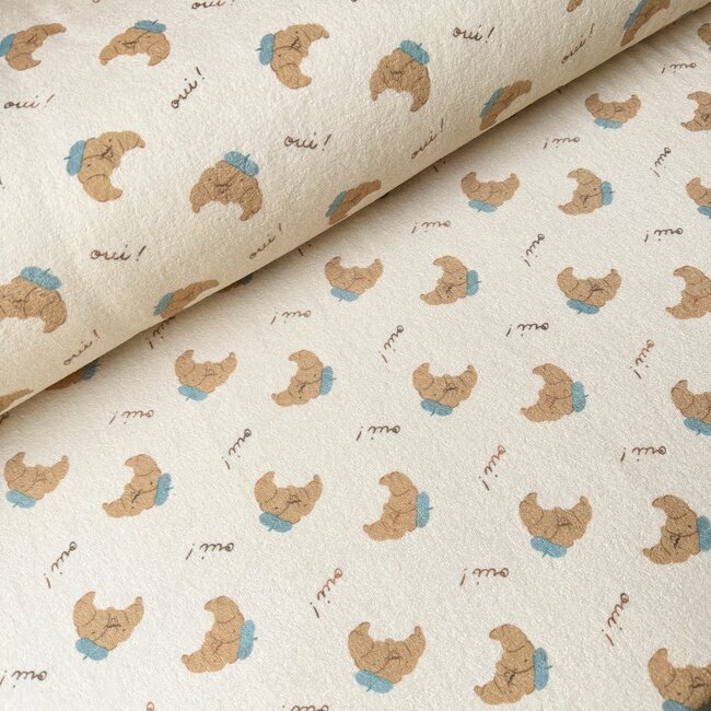 De Stoffenkamer Rekbare badstof spons - spring drop 185cm - oui croissant