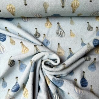 De Stoffenkamer Rekbare badstof spons - spring drop 185cm - balloons