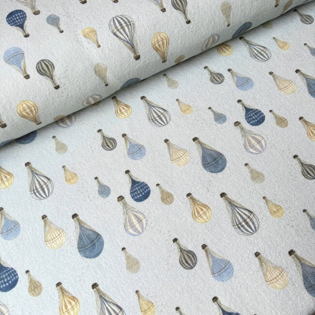 De Stoffenkamer Rekbare badstof spons - spring drop 185cm - balloons