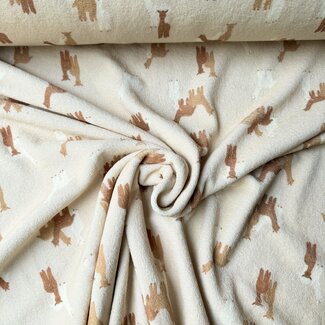 De Stoffenkamer Rekbare badstof spons - spring drop 185cm - lama