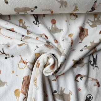 De Stoffenkamer Rekbare badstof spons - spring drop 185cm - circus