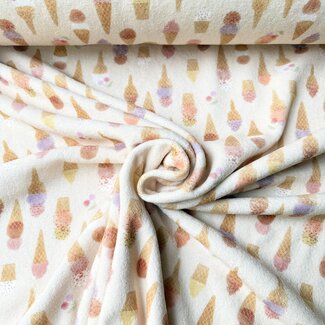 De Stoffenkamer Rekbare badstof spons - spring drop 185cm - ice cream