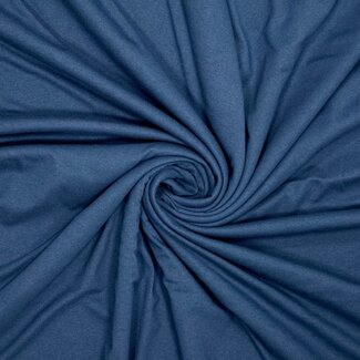 Cotton T-shirt knit uni - dark denim