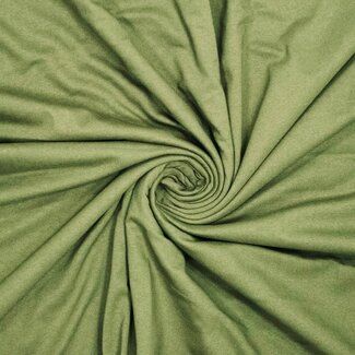 Cotton T-shirt knit uni - olive