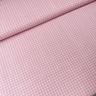 Cotton Poplin - grid pink