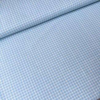 Cotton Poplin - grid lightblue