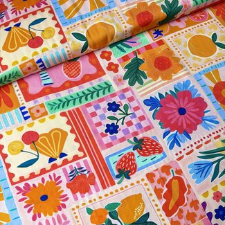 Viscose ecovero blouse - summer scenery pink