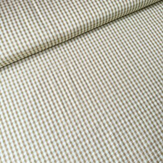 Seersucker Cotton mix - mini checks greens