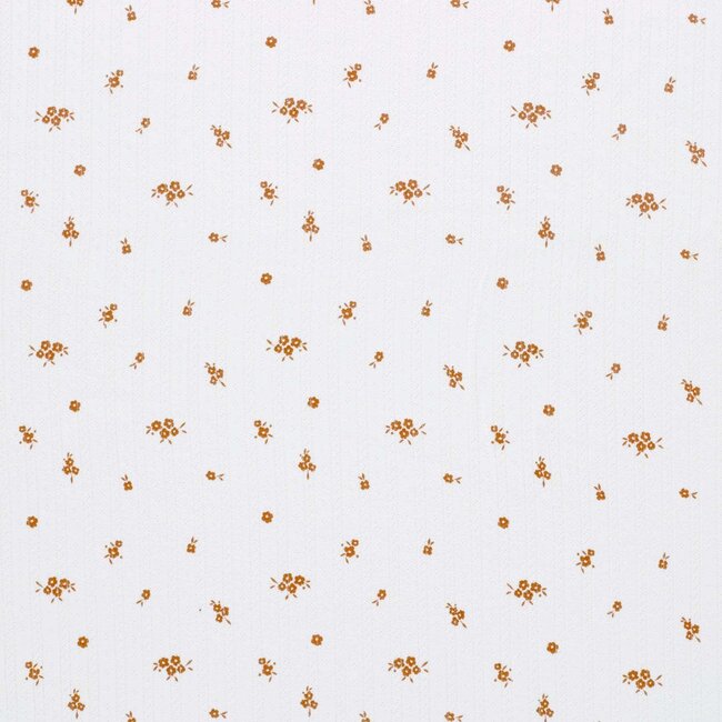 Ajour Tricot Pointelle lines - ecru tiny flowers burgundy