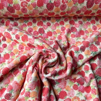 De Stoffenkamer Rekbare badstof spons - spring drop 185cm - raspberry