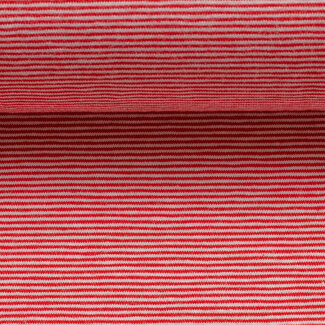 Tricot oeko-tex - horizontal stripes mini XS - red
