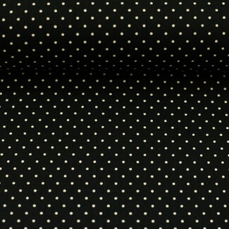 Cotton Poplin - mini dots - black