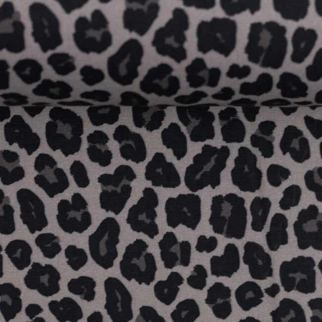 Cotton Poplin - leopard grey tone