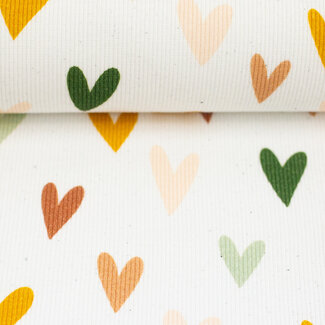 Ribbed tricot - spring hearts