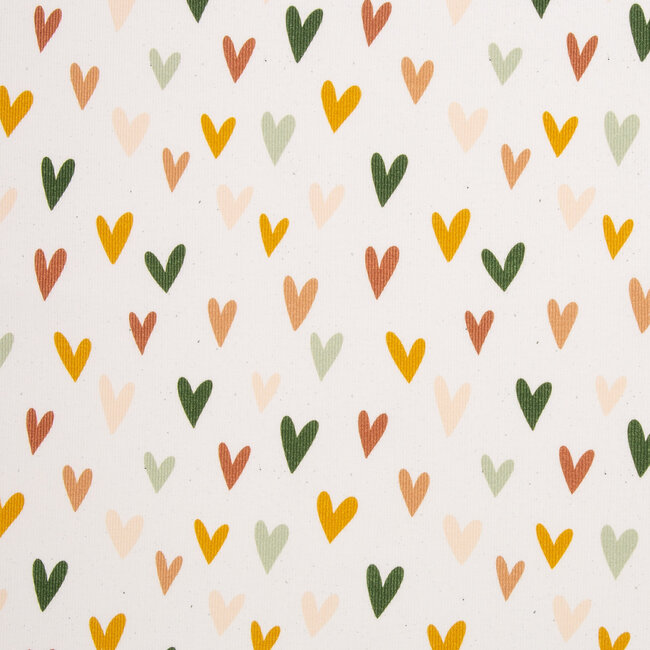 Ribbed tricot - spring hearts spicks