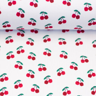 Ribbed tricot - spring cherries