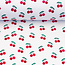 COUPON - 75 cm - Ribbed tricot - spring cherries