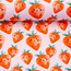 Ribbed tricot - happy strawberries