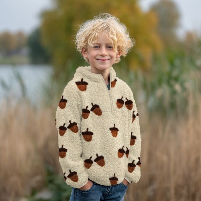 De Stoffenkamer Teddy ecru acorns