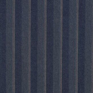 De Stoffenkamer Cotton Denim blue - wide blue tone Stripes