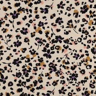 De Stoffenkamer Soft Sweater naturel floral animal skin